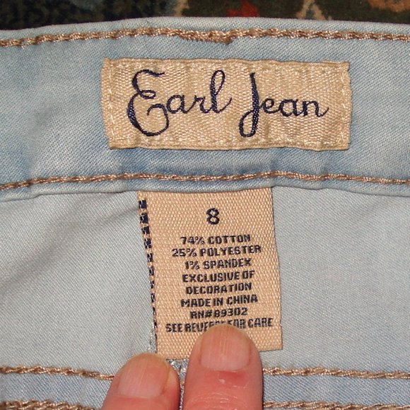 Earl Jeans Washed Blue Stretchy Jeans Size 8 - Picture 3 of 6
